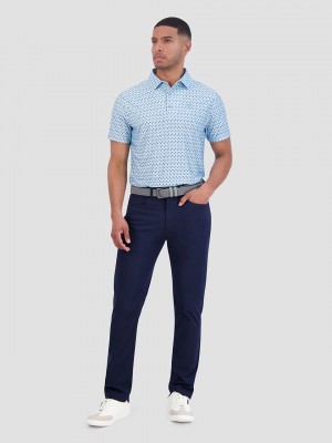 Camisa Polo Ben Sherman Chequerboard Geo Azules | 2796BZKXJ