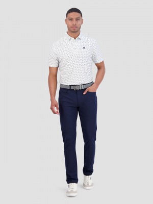 Camisa Polo Ben Sherman Chequerboard Geo Blancos | 2769IRNKP