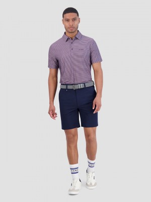 Camisa Polo Ben Sherman Mini Stripes Tech Jersey Sports Fit Morados | 8764VDURF