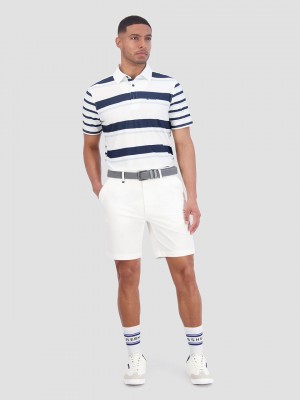 Camisa Polo Ben Sherman Mixed Mod Stripes Tech Jersey Sports Fit Azules | 9032WZABP