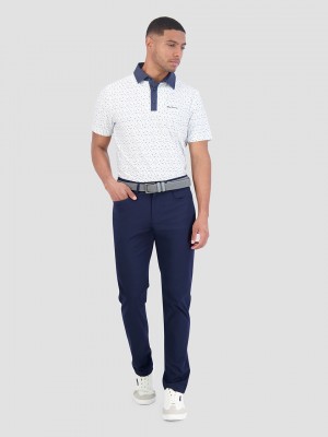 Camisa Polo Ben Sherman Polka Dots Tech Jersey Sports Fit Blancos | 3057LHSQA