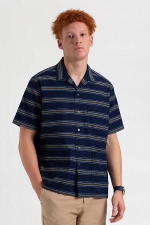 Camisas Ben Sherman Dalston Blues Lightweight Stripe Azules | 8074KZJLW