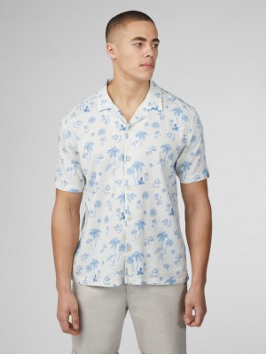 Camisas Ben Sherman Signature Resort Blancos | 5902KAJNQ