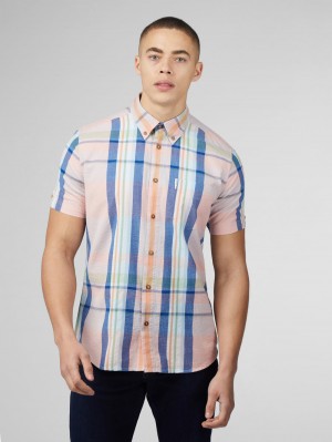 Camisas Ben Sherman Signature Seersucker Check Rosas | 6549RTZGM