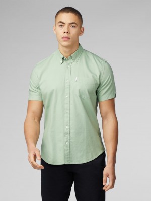 Camisas Ben Sherman Signature Short Sleeve Oxford Verdes | 4706JFDOQ