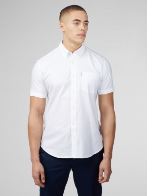 Camisas Ben Sherman Signature Short Sleeve Oxford Blancos | 7349JTYSC