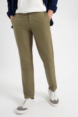 Pantalon Ben Sherman Beatnik Oxford Slim Taper Garment Dye Chino Verde Oliva Claro | 4032OTLZX