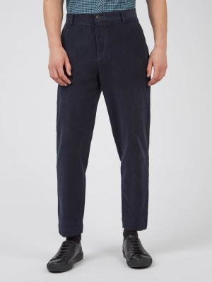 Pantalon Ben Sherman Tapered Corduroy Negros | 1458DPFXI