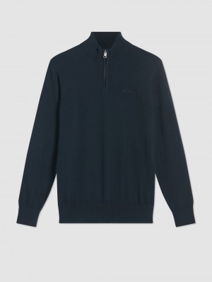 Prendas De Punto Ben Sherman Merino Half-Zip Negros | 7986XVEDS