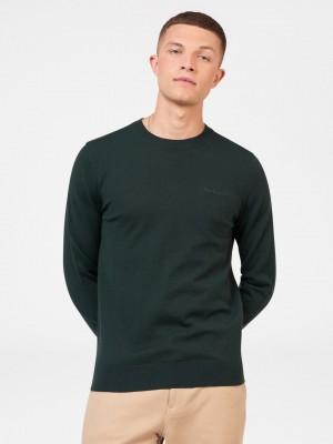 Prendas De Punto Ben Sherman Signature Merino Crewneck Verdes Oscuro | 4219ZTAUG