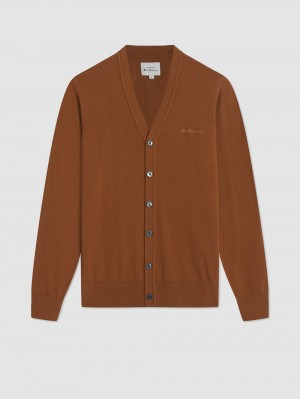 Prendas De Punto Ben Sherman Signature Merino Cardigan Marrom | 8345AWGBD