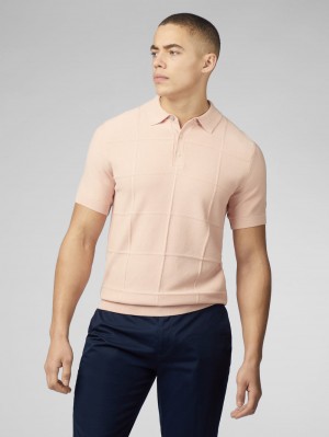 Prendas De Punto Ben Sherman Signature Textured Polo Rosas | 2510KHFSL