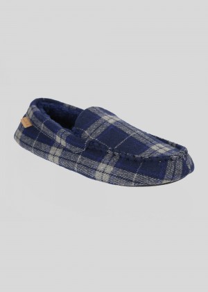 Slipper Ben Sherman Gritti Palace Check Moccasin Azul Marino | 1893UQCEX