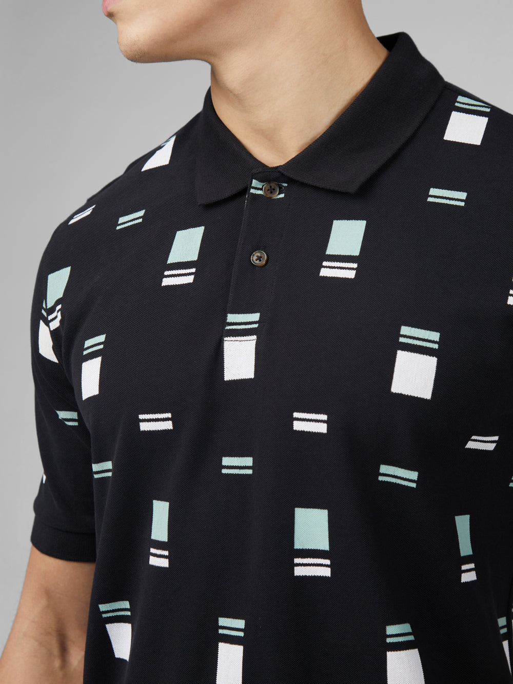 Camisa Polo Ben Sherman B by Ben Sherman Scatter Chequerboard Mod Stripe Negros | 6190AEKJO