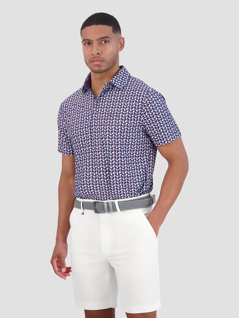 Camisa Polo Ben Sherman Bauhaus Geo Tech Jersey Sports Fit Morados | 1854SDQWP