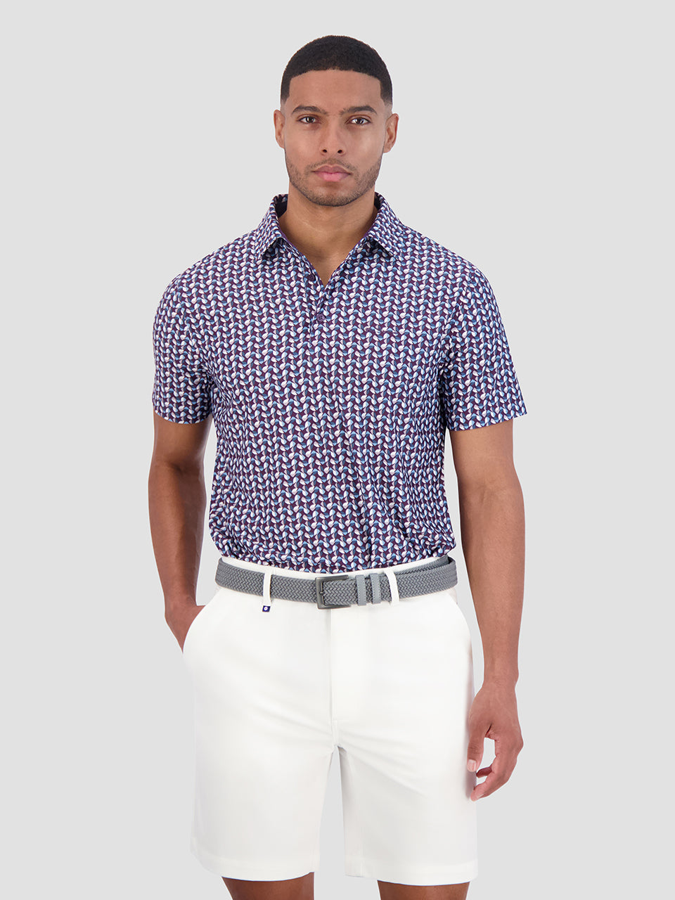 Camisa Polo Ben Sherman Bauhaus Geo Tech Jersey Sports Fit Morados | 1854SDQWP