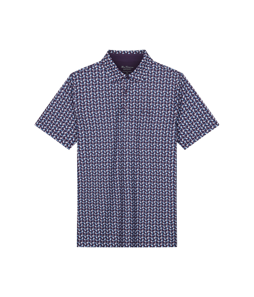 Camisa Polo Ben Sherman Bauhaus Geo Tech Jersey Sports Fit Morados | 1854SDQWP