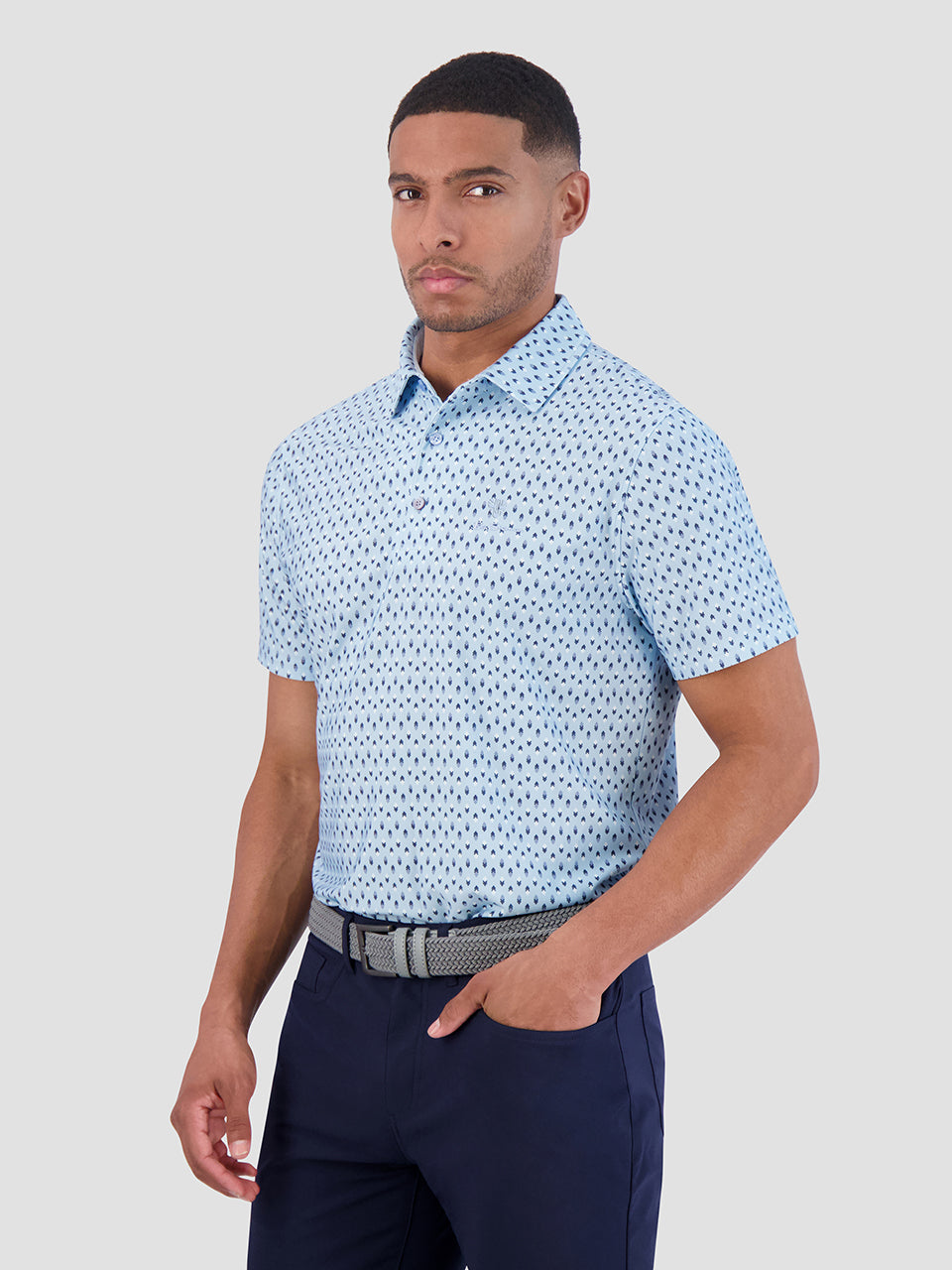 Camisa Polo Ben Sherman Chequerboard Geo Azules | 2796BZKXJ