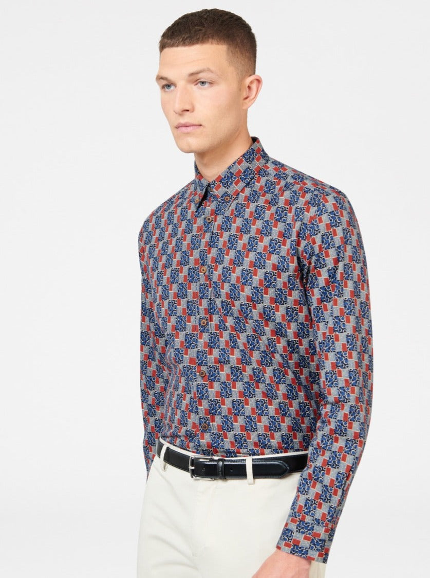 Camisas Ben Sherman 1950s Checkerboard Azules | 9638QMJAW