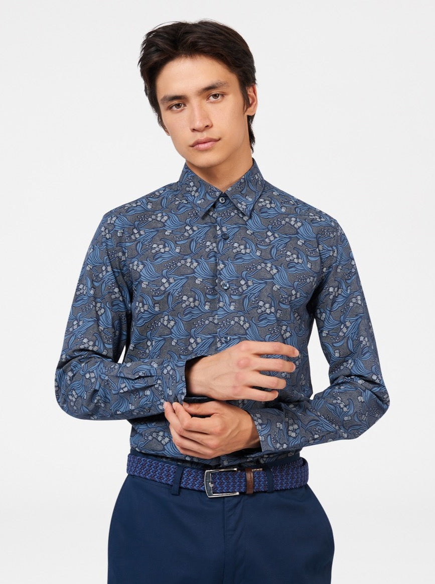 Camisas Ben Sherman Art Nouveau Floral Azul Marino | 8921OUFXA