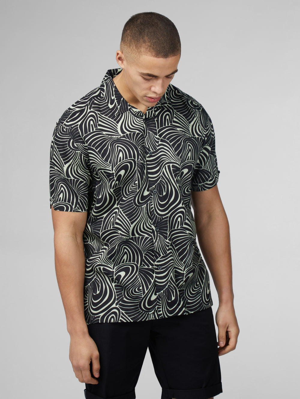 Camisas Ben Sherman B by Ben Sherman Psychedelic Swirl Print Verde Menta | 8062IKAMB