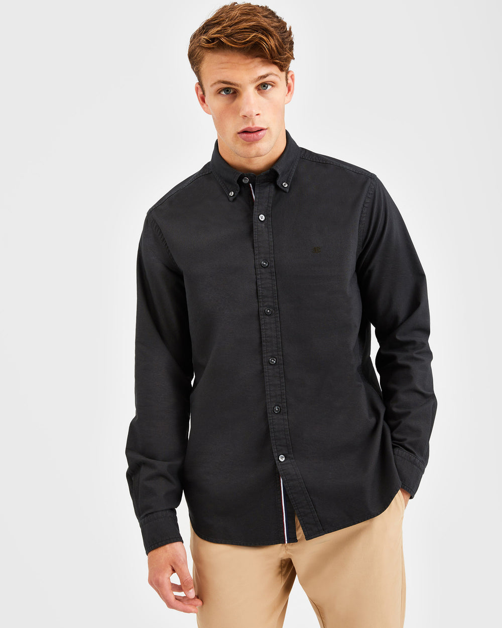 Camisas Ben Sherman Beatnik Oxford Garment Dye Negros | 4726COJBN