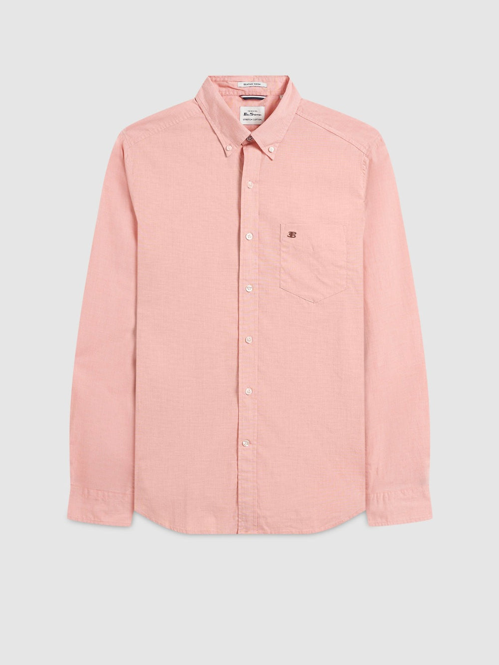 Camisas Ben Sherman Beatnik Wash Long-Sleeve Naranjas | 9821SYVIN