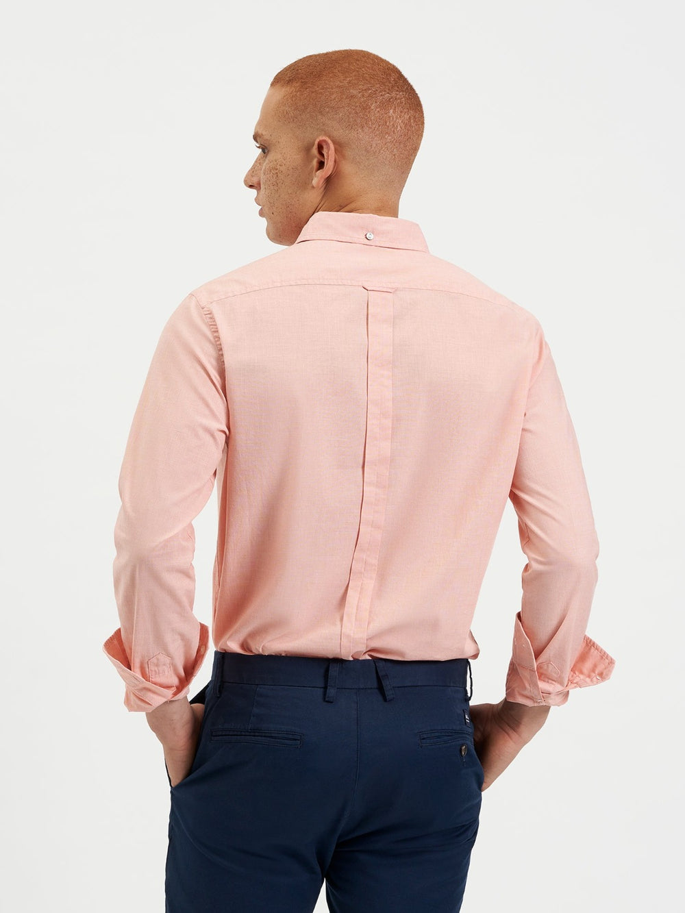 Camisas Ben Sherman Beatnik Wash Long-Sleeve Naranjas | 9821SYVIN