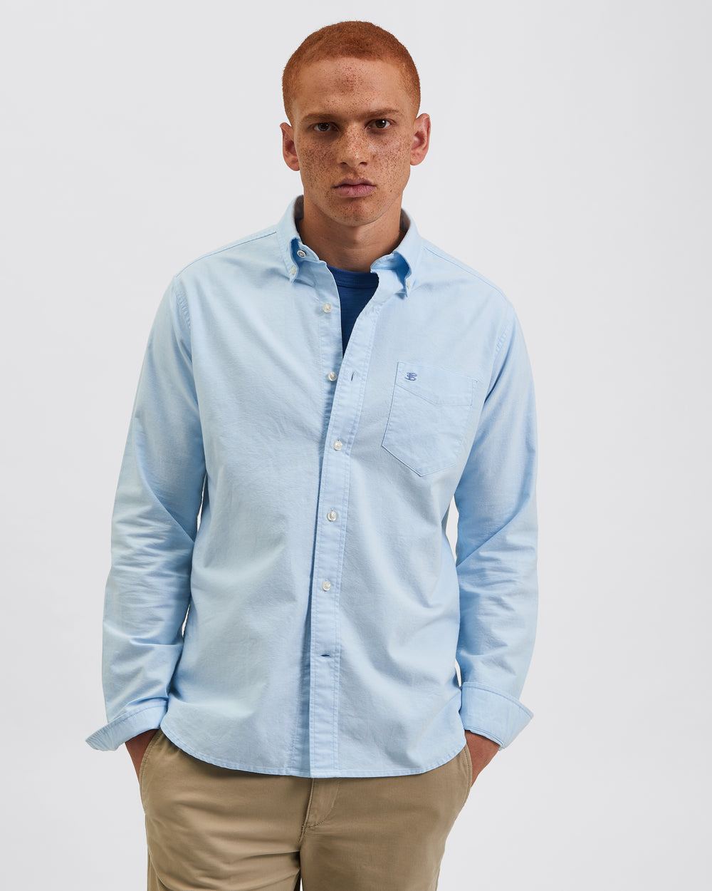 Camisas Ben Sherman Brighton Oxford Organic Azules | 9078WUFVO