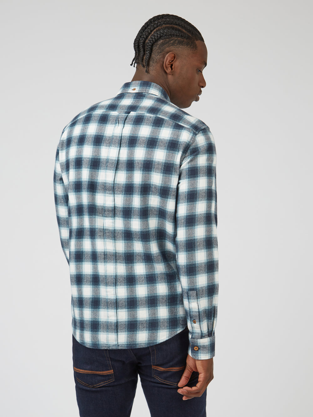 Camisas Ben Sherman Brushed Ombre Check Flannel Verdes | 0273IOKVP