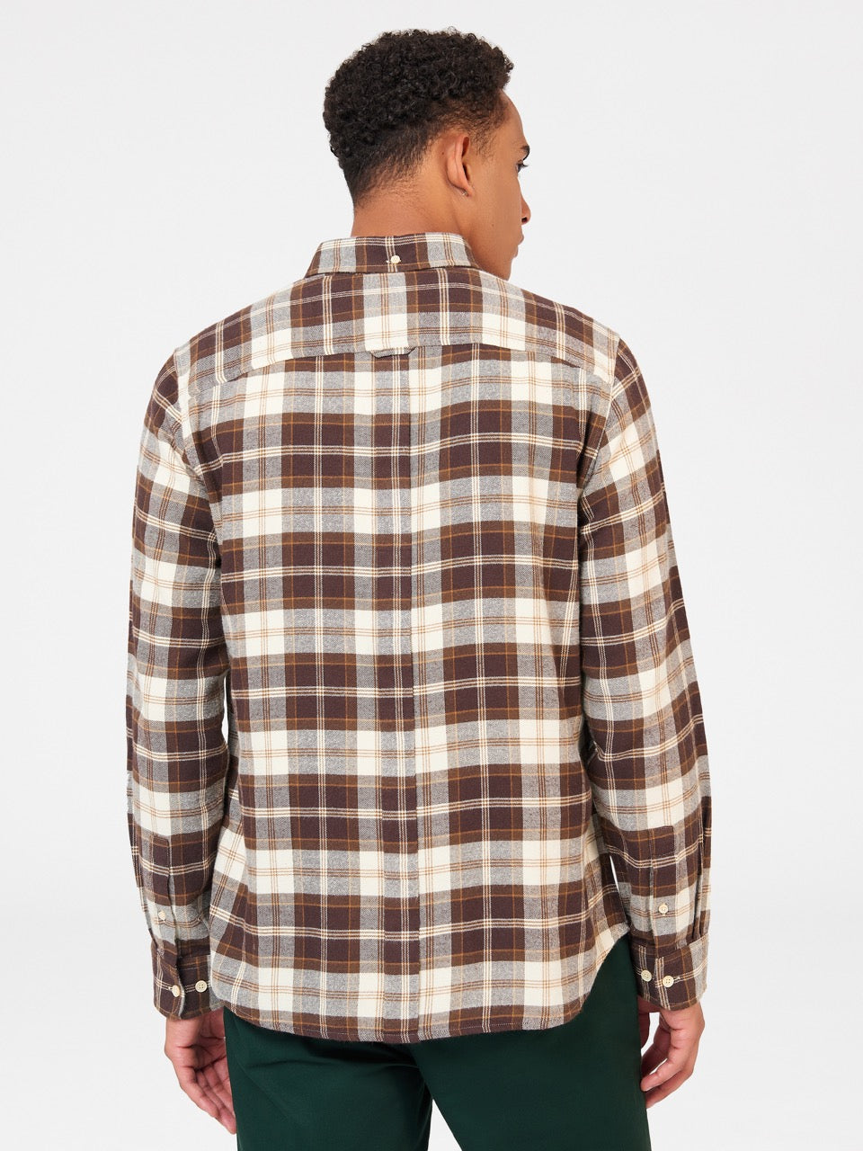 Camisas Ben Sherman Brushed Plain Check Chocolate | 0735QYBLH