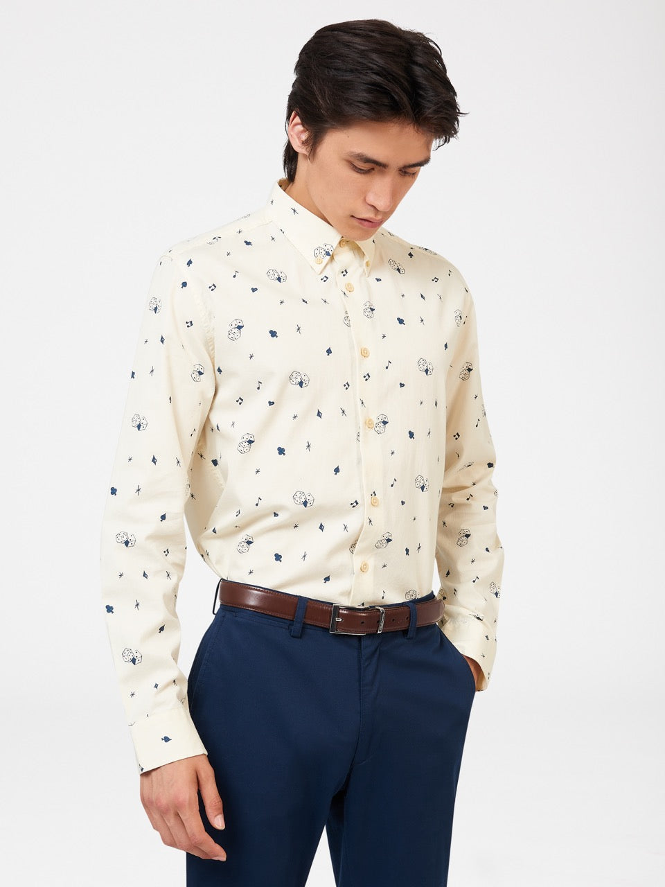 Camisas Ben Sherman Conversational Icon Blancos | 2806NJGKR