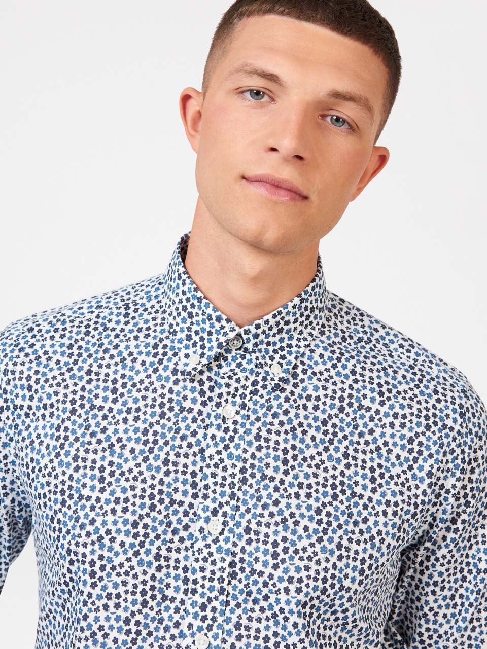 Camisas Ben Sherman Ditsy Floral Print Long Sleeve Blancos | 1279GZLXW