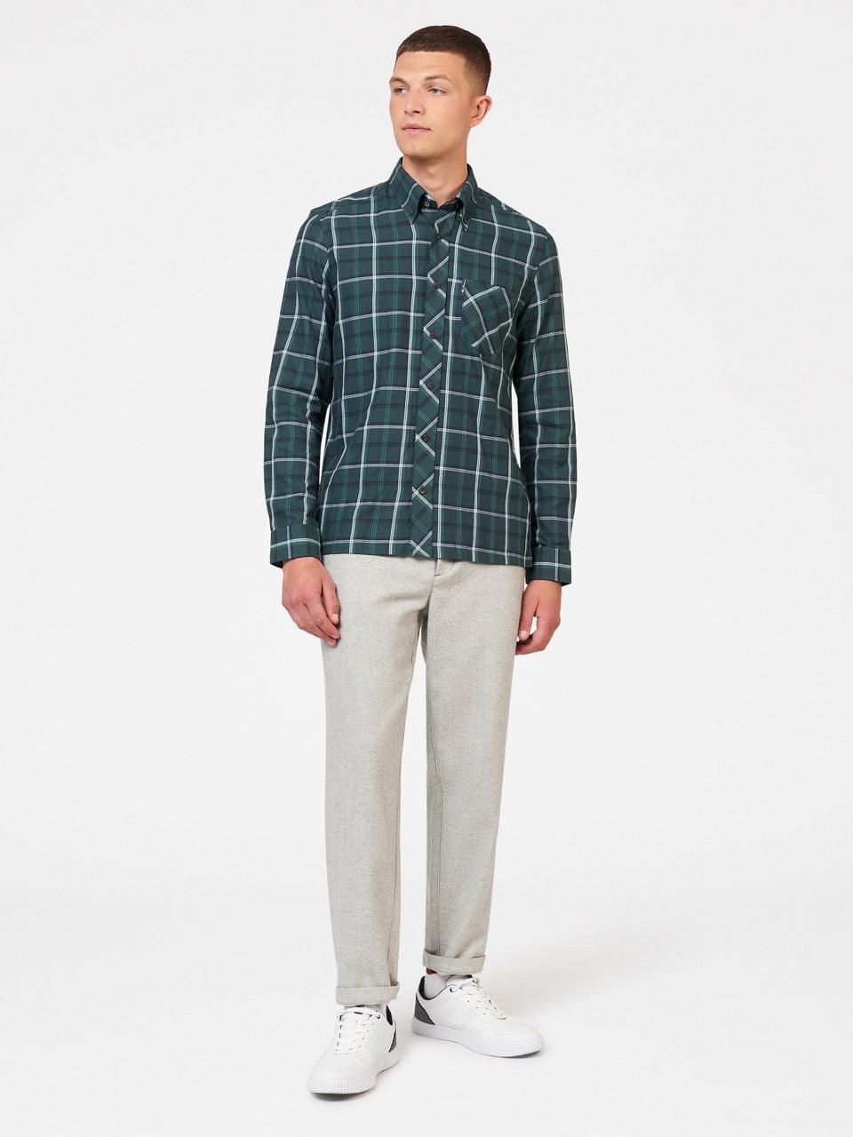 Camisas Ben Sherman Grid Check Verdes | 6143HYEPO