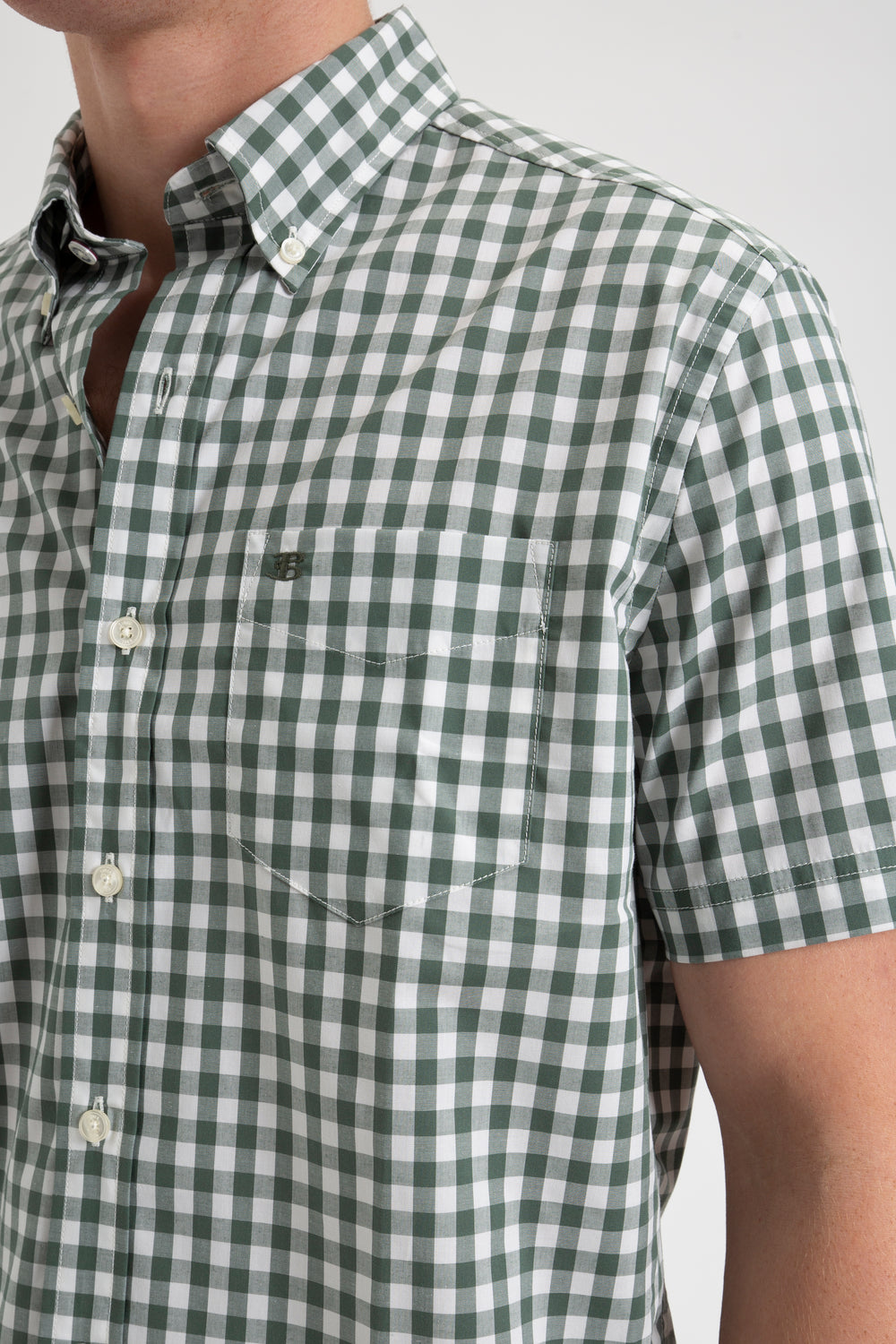 Camisas Ben Sherman House Poplin Gingham Verde Oliva | 2059MVLOK