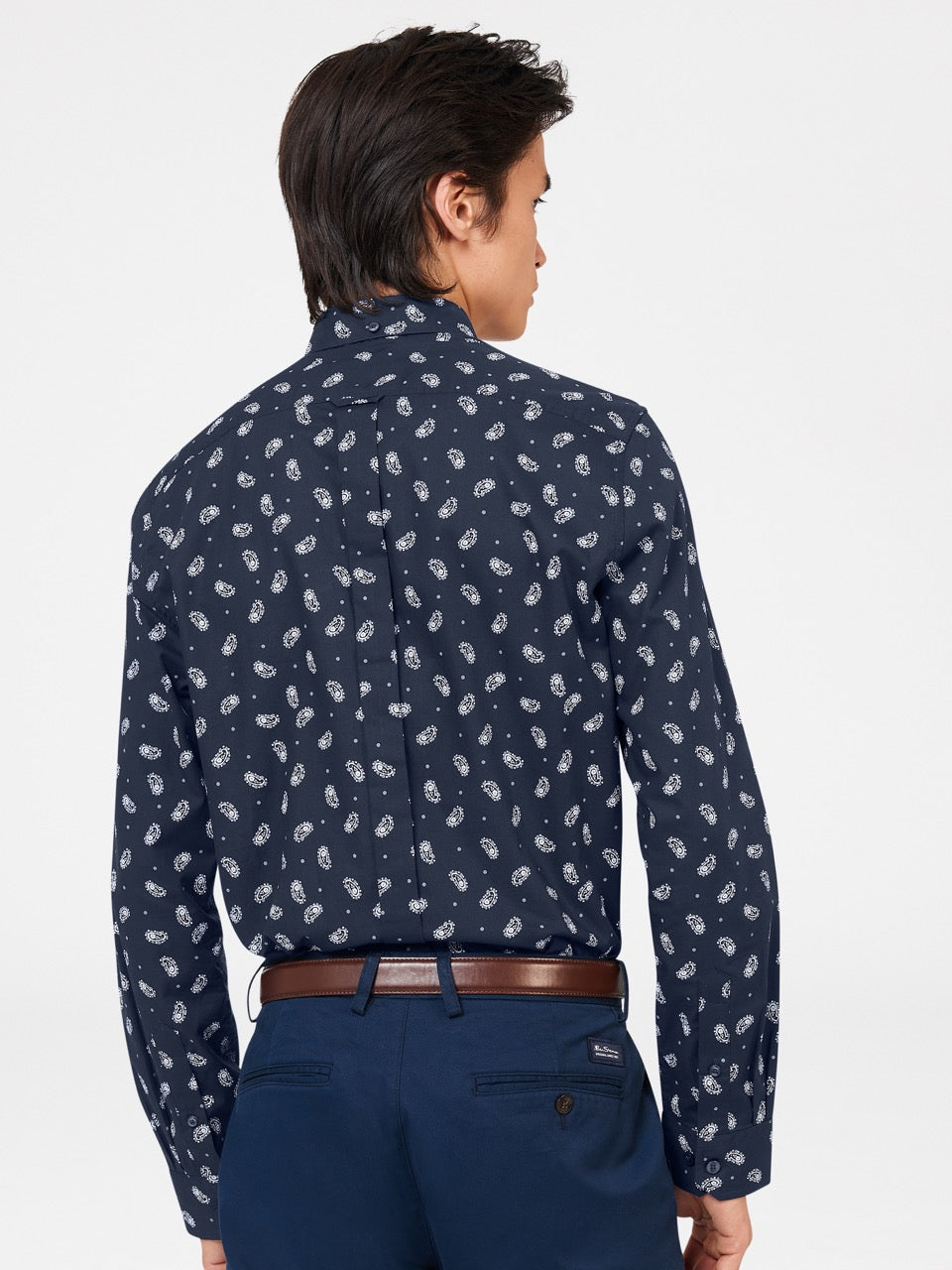 Camisas Ben Sherman Micro Paisley Azul Marino | 4985FYEZP