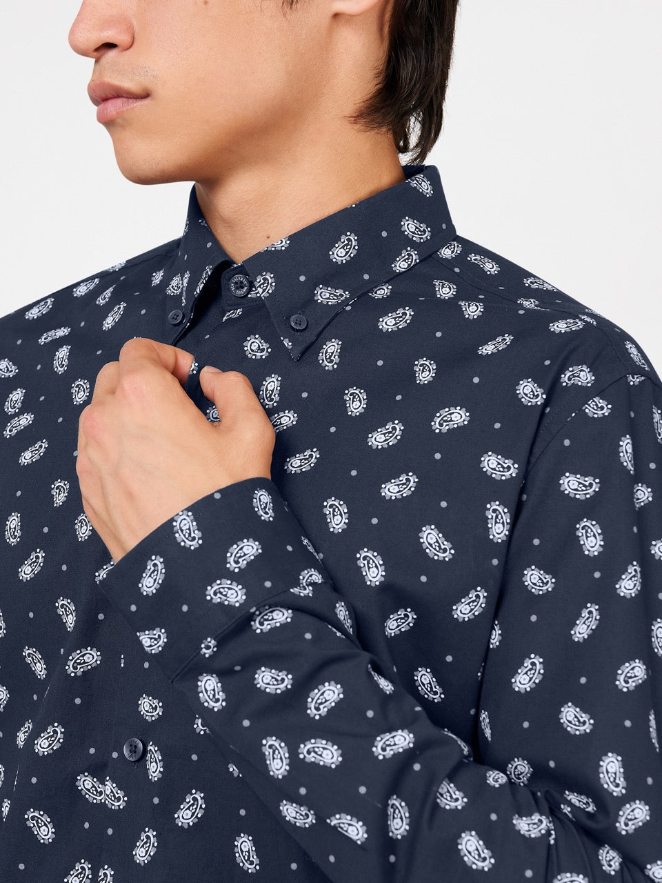 Camisas Ben Sherman Micro Paisley Azul Marino | 4985FYEZP