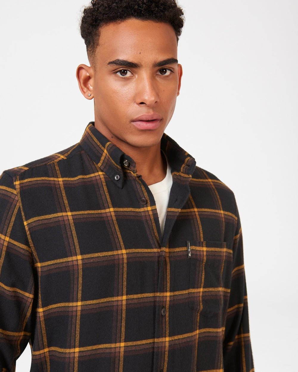 Camisas Ben Sherman Oversized Brushed Check Negros | 1609PLTVB