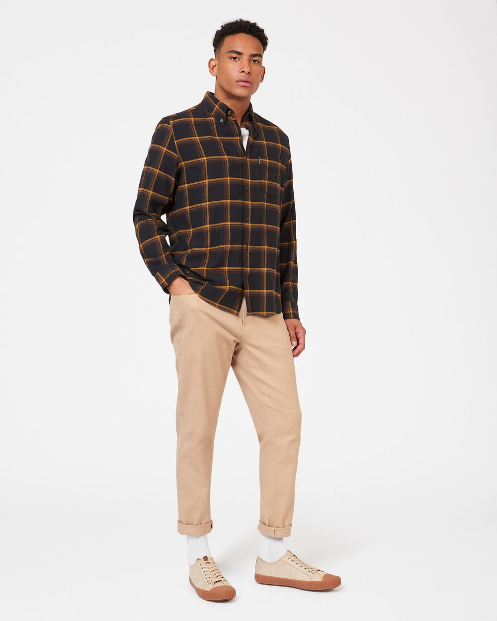 Camisas Ben Sherman Oversized Brushed Check Negros | 1609PLTVB