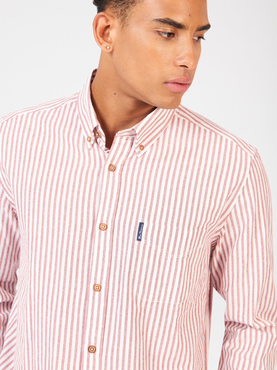 Camisas Ben Sherman Recycled Cotton Oxford Stripe Naranjas | 8931UEQKZ