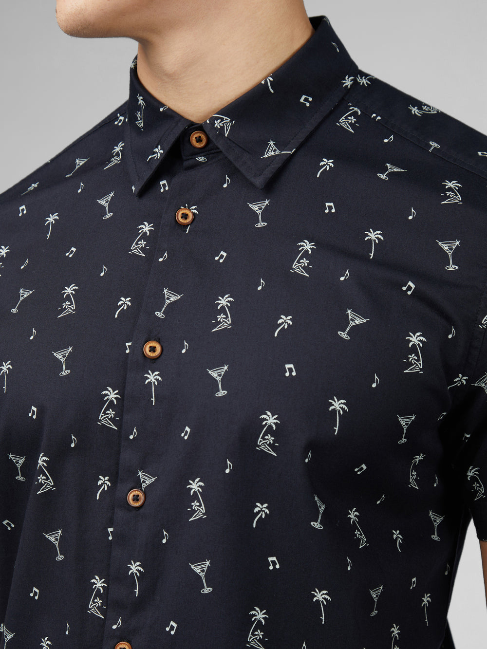 Camisas Ben Sherman Scattered Negros | 1653KBSRA