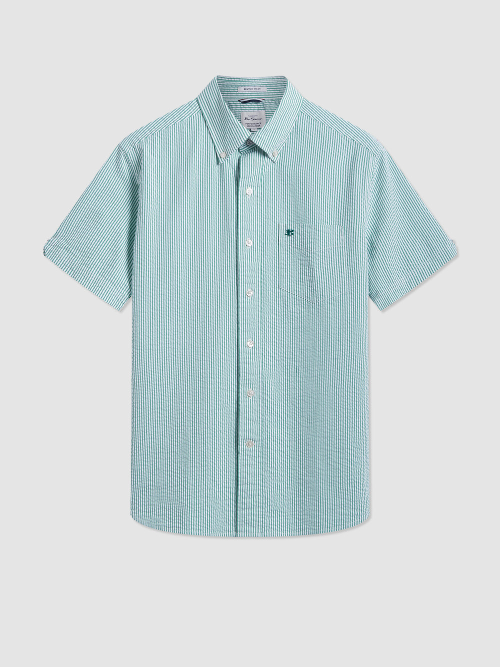 Camisas Ben Sherman Seersucker Bengal Stripe Verdes | 7316XSDNU