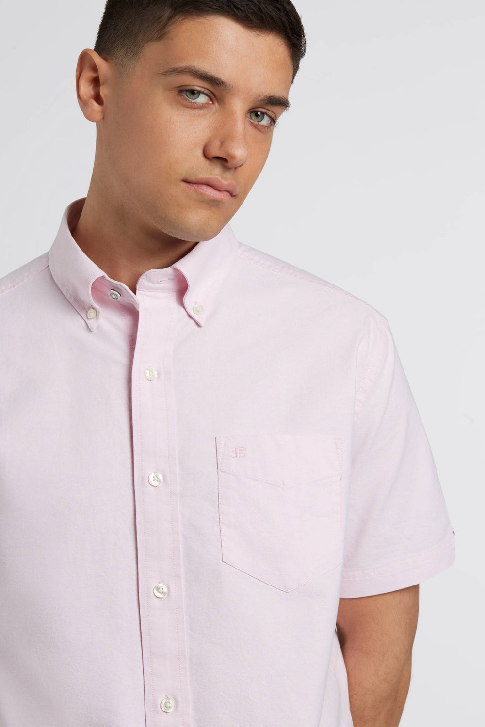 Camisas Ben Sherman Short Sleeve Brighton Oxford Organic Rosas | 6075BDLVQ