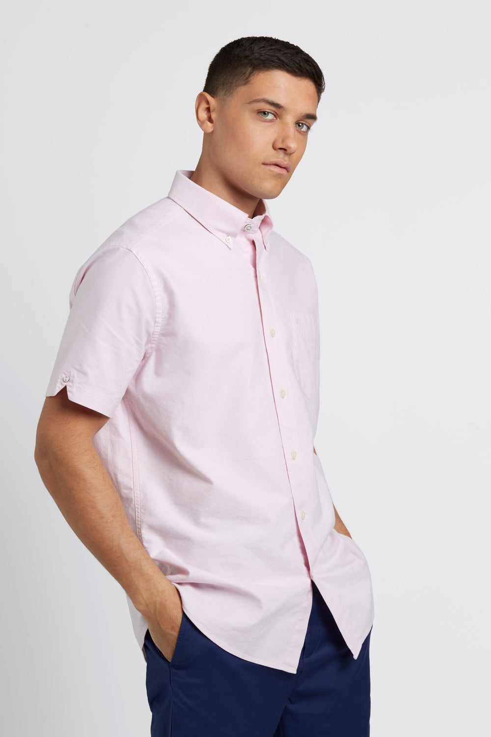 Camisas Ben Sherman Short Sleeve Brighton Oxford Organic Rosas | 6075BDLVQ