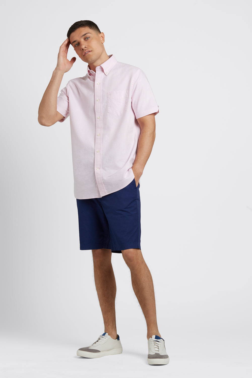 Camisas Ben Sherman Short Sleeve Brighton Oxford Organic Rosas | 6075BDLVQ