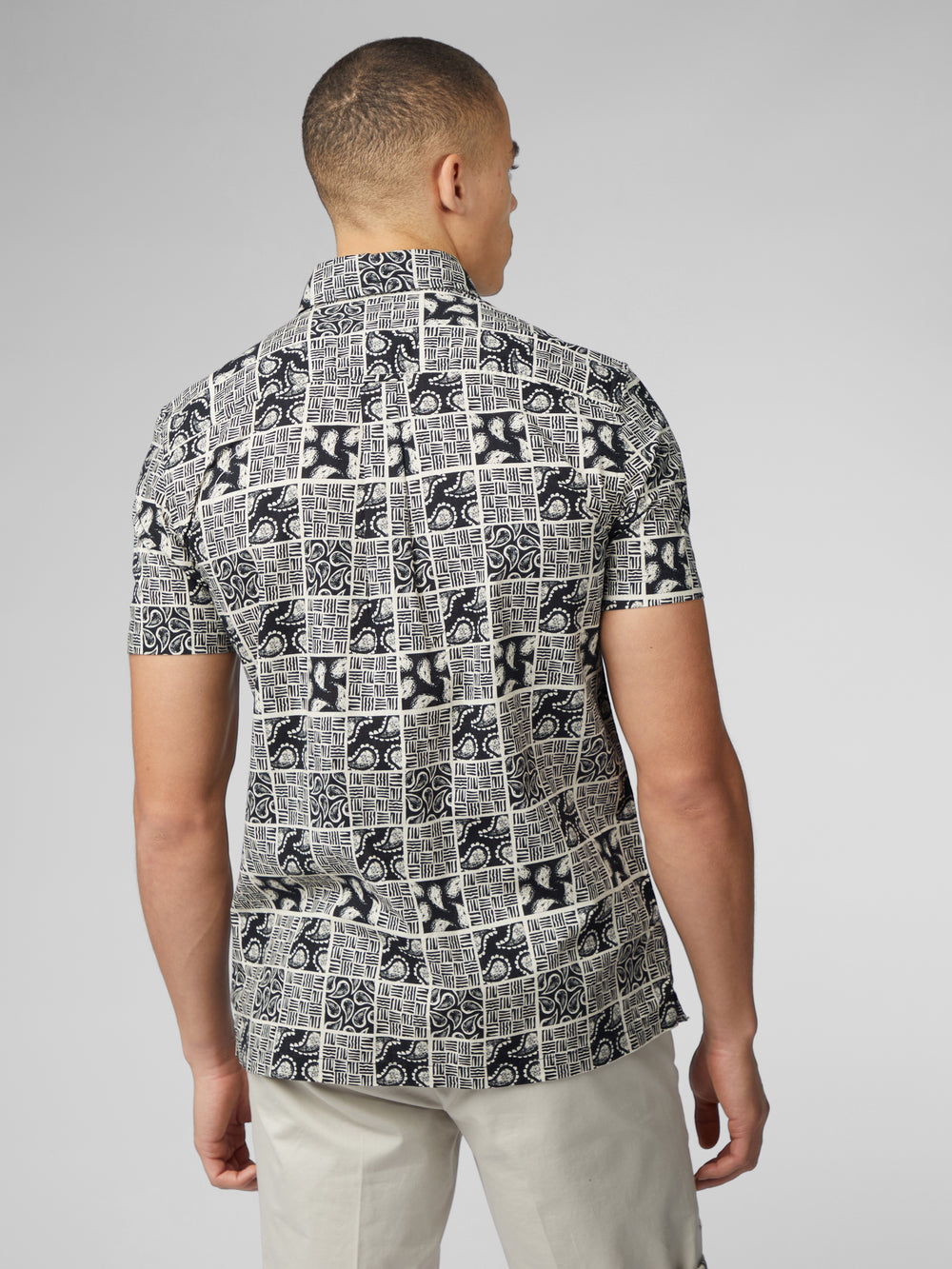 Camisas Ben Sherman Signature Checkerboard Paisley Print Negros | 2137QRUCI