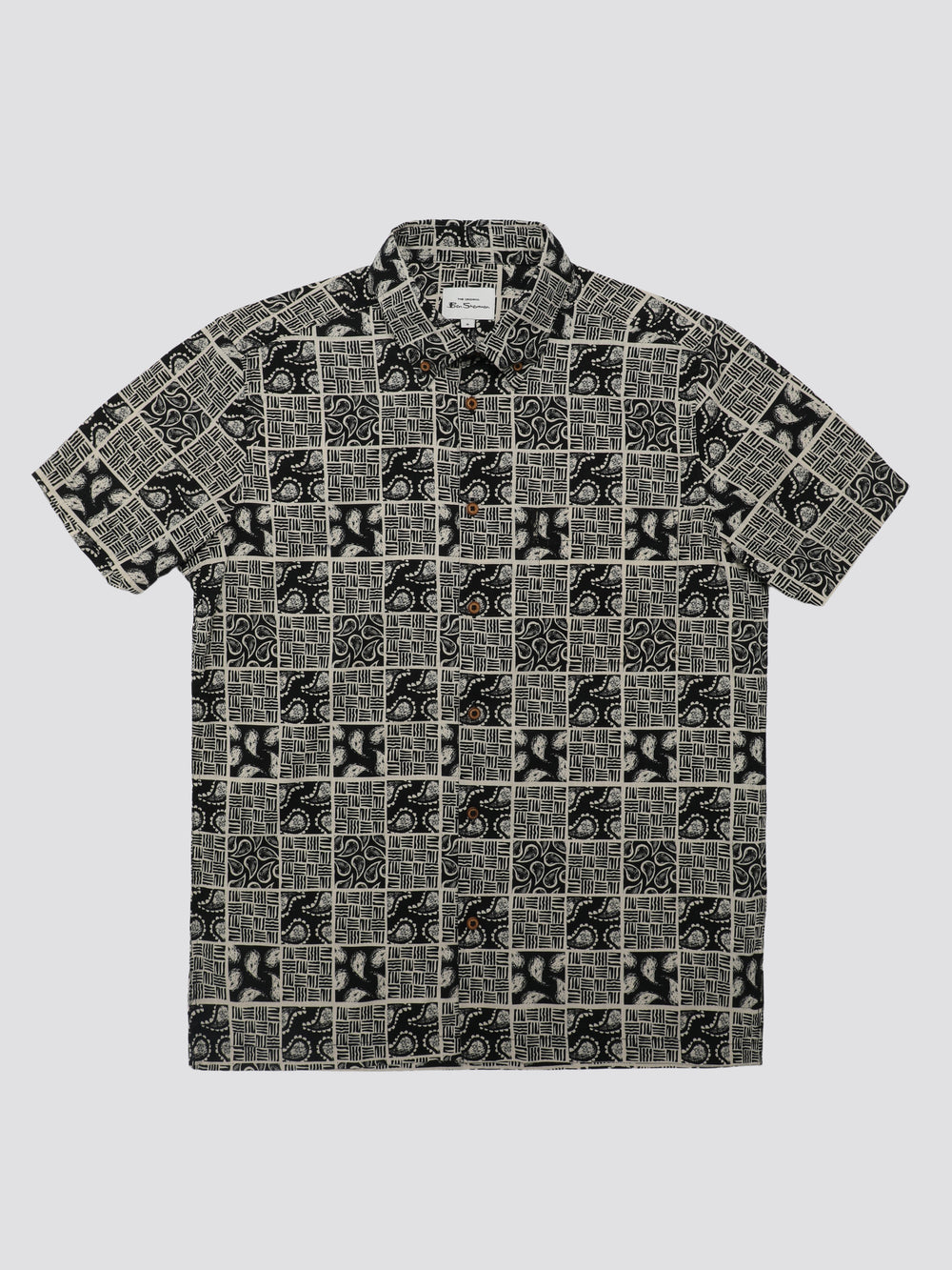 Camisas Ben Sherman Signature Checkerboard Paisley Print Negros | 2137QRUCI