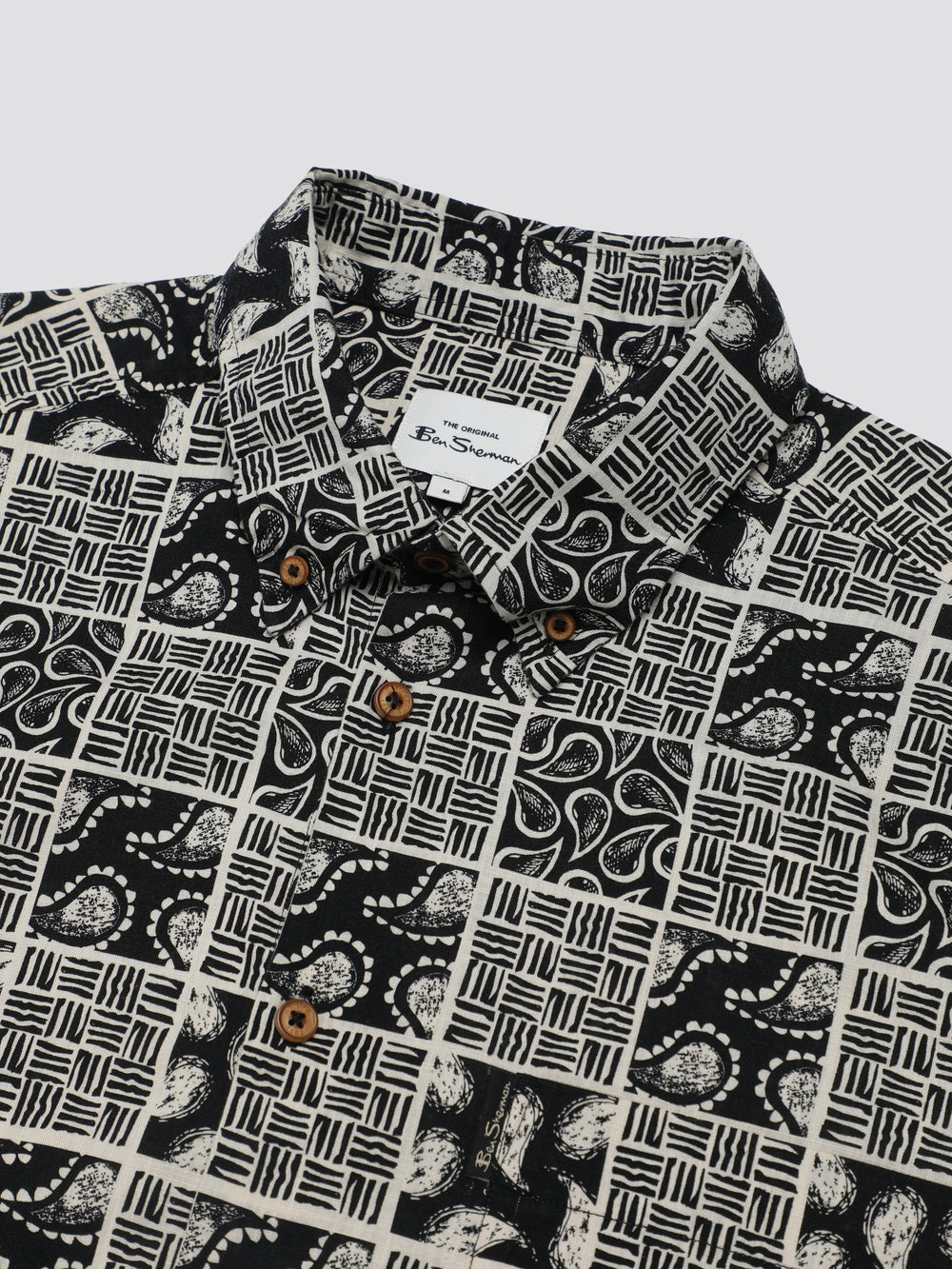 Camisas Ben Sherman Signature Checkerboard Paisley Print Negros | 2137QRUCI