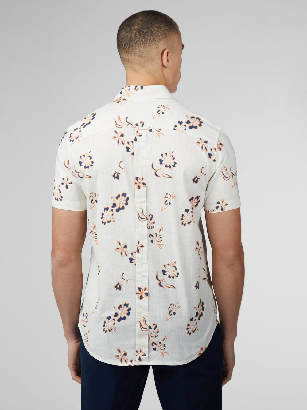 Camisas Ben Sherman Signature Linear Floral Blancos | 3452MNAZQ