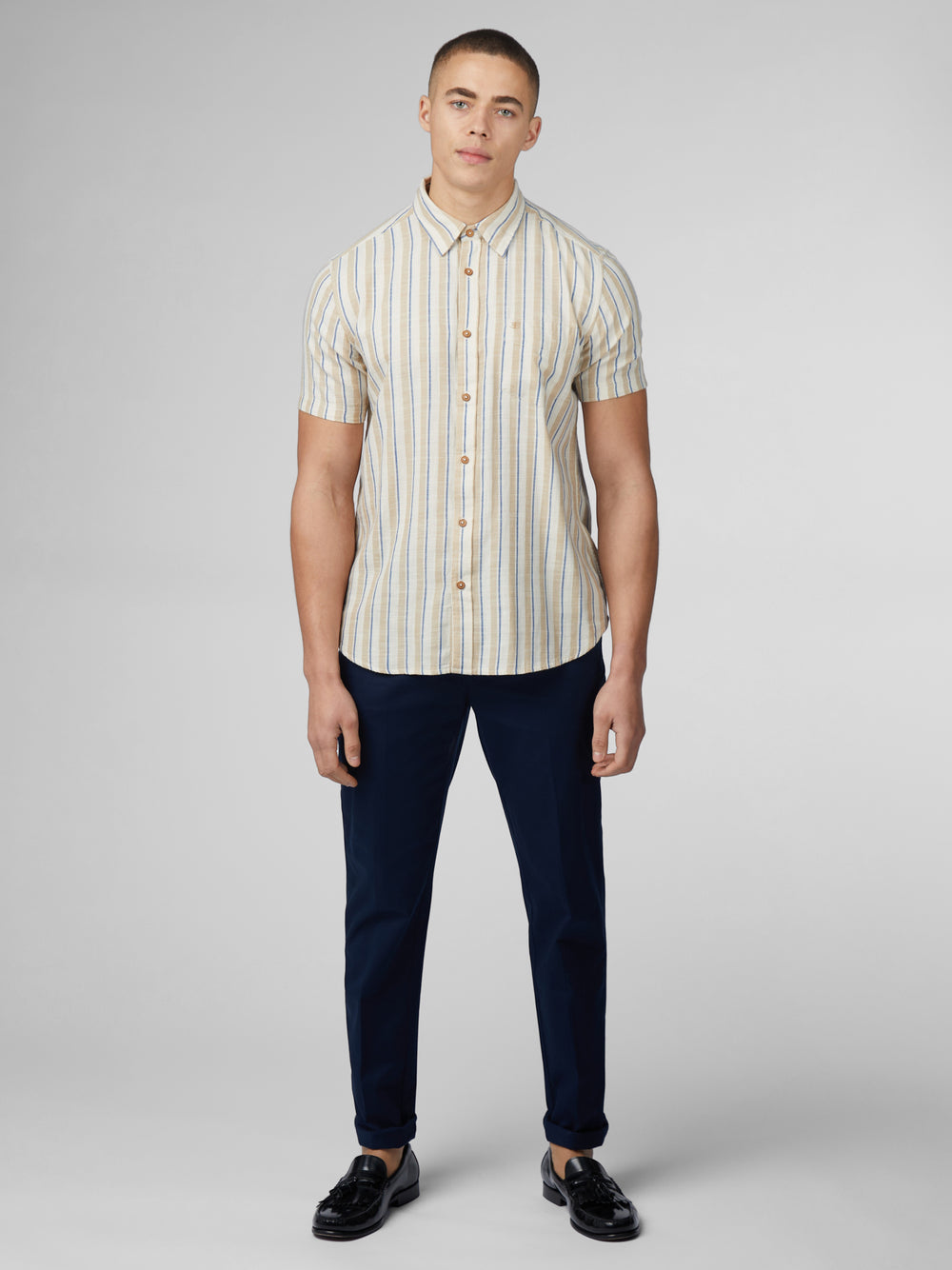 Camisas Ben Sherman Signature Mod Stripe Blancos | 3857DTCGI